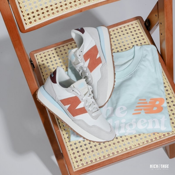 NB 237 Sea Salt with Soft Copper Retro Running Shoes / Sneakers - Last Pair! - Picture 10 of 13